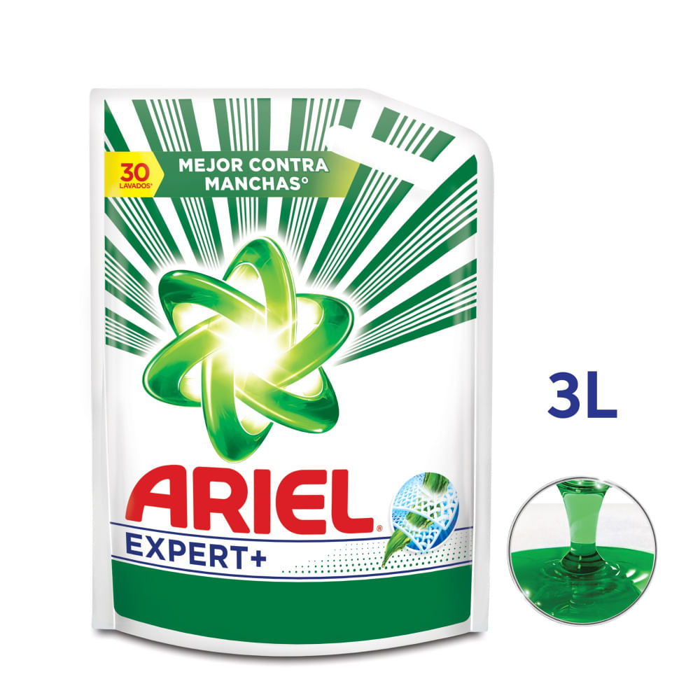 Detergente líquido Ariel Expert remueve manchas y cuida el color 3 l