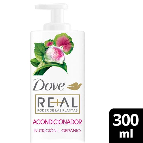 Acondicionador Dove Real Poder De Las Plantas Nutrición + Geranio 300 Ml