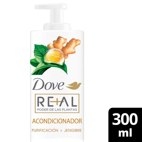 Acondicionador Dove Real Poder De Las Plantas Purificación + Jengibre 300 Ml