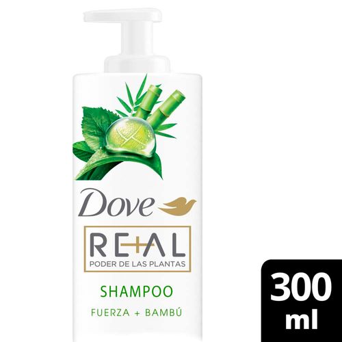 Shampoo Dove Real Poder De Las Plantas Fuerza + Bambú 300 Ml