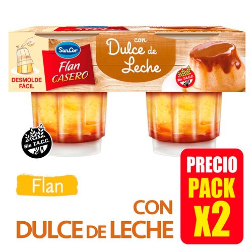Flan Casero Sancor Ent C/dulce De Leche 2x115