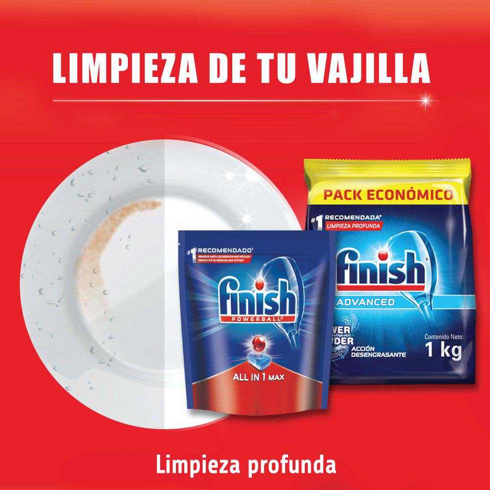 Detergente para lavavajillas Finish polvo doypack 1 kg. - Carrefour