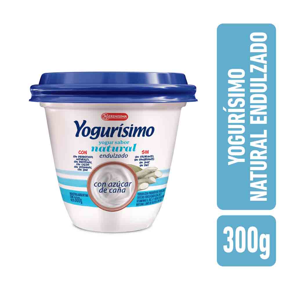 Yogur Natural s/azúcar agregada Yogurisimo 300gr