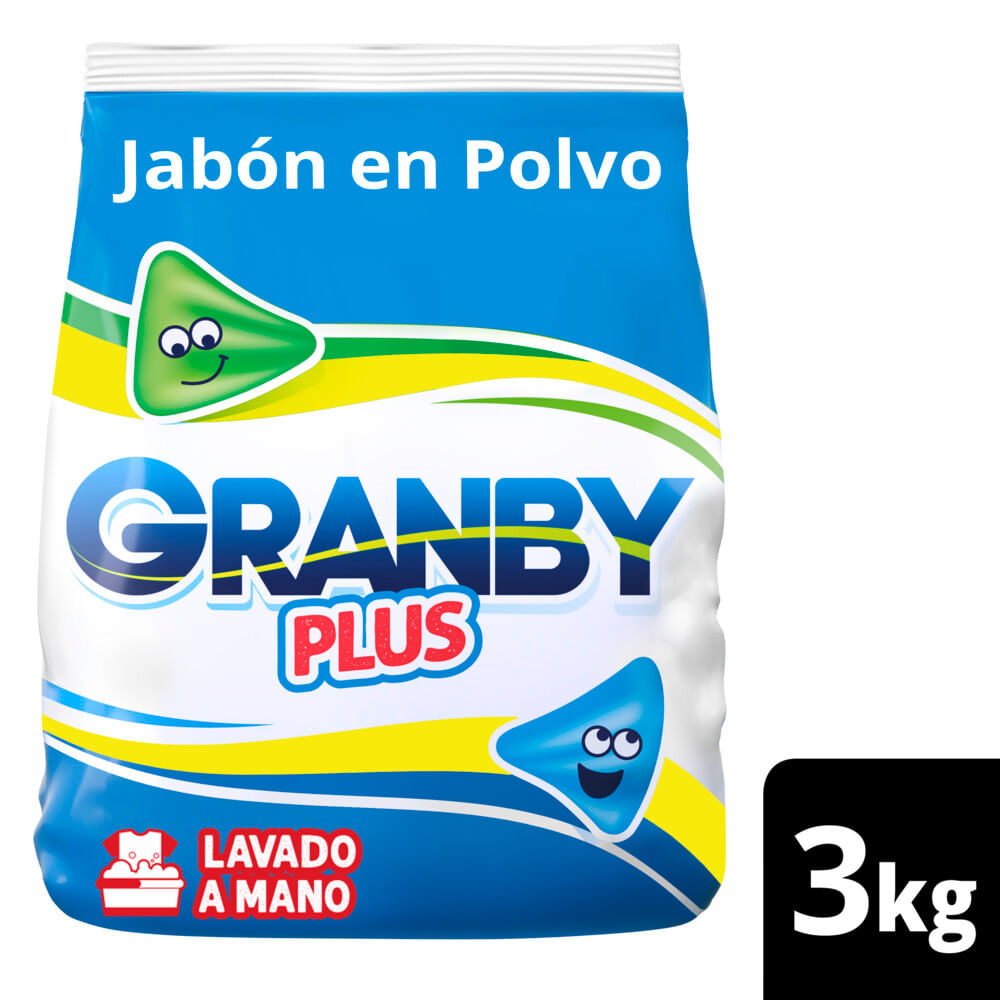 Jabon Polvo Granby Plus Lava Mano 3kg Jumbo