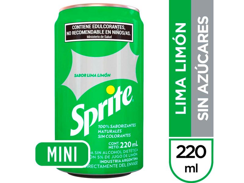 Bebida Gaseosa Sprite Sin Azúcar Lata 220 ml