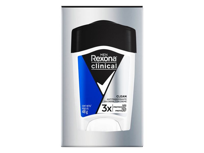 REXONA desodorante CLINICAL antitranspirante en crema para caballero 48 g 