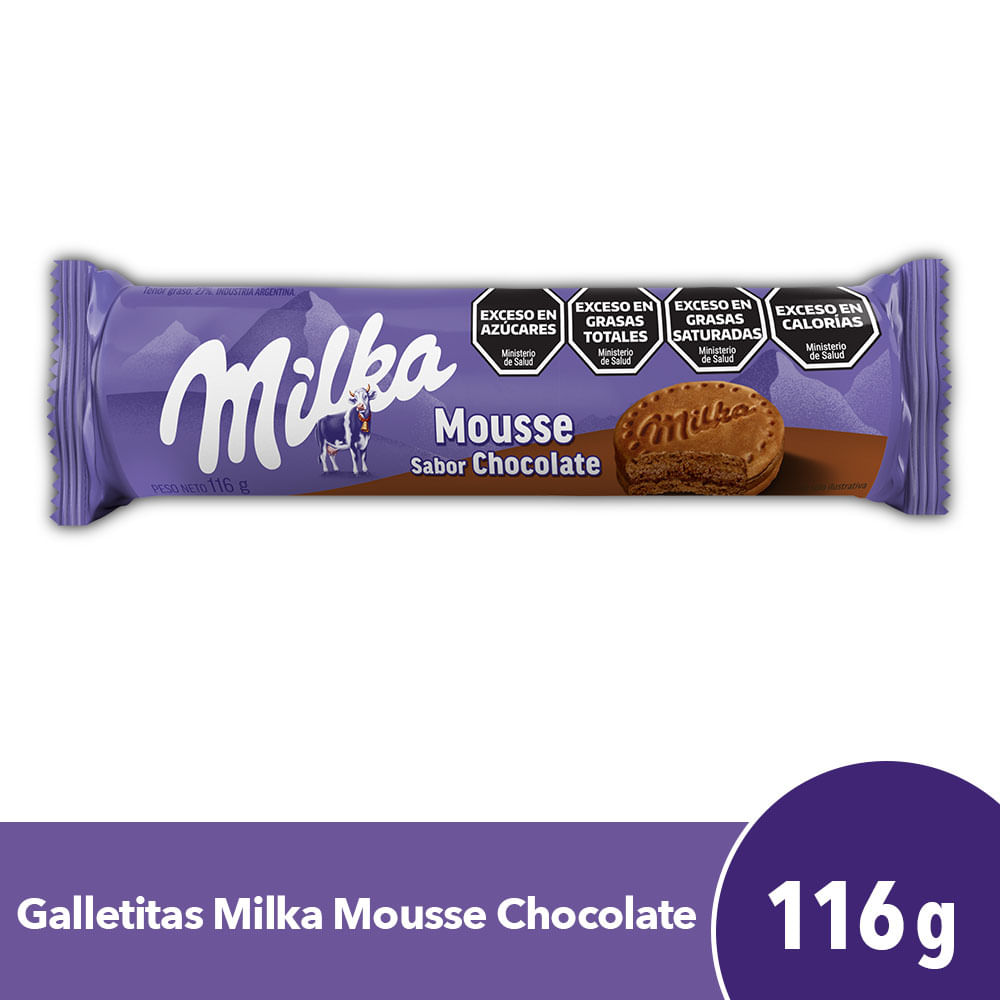 Galletitas Dulces Rellenas Chocolate Milka Mousse 116g Vea