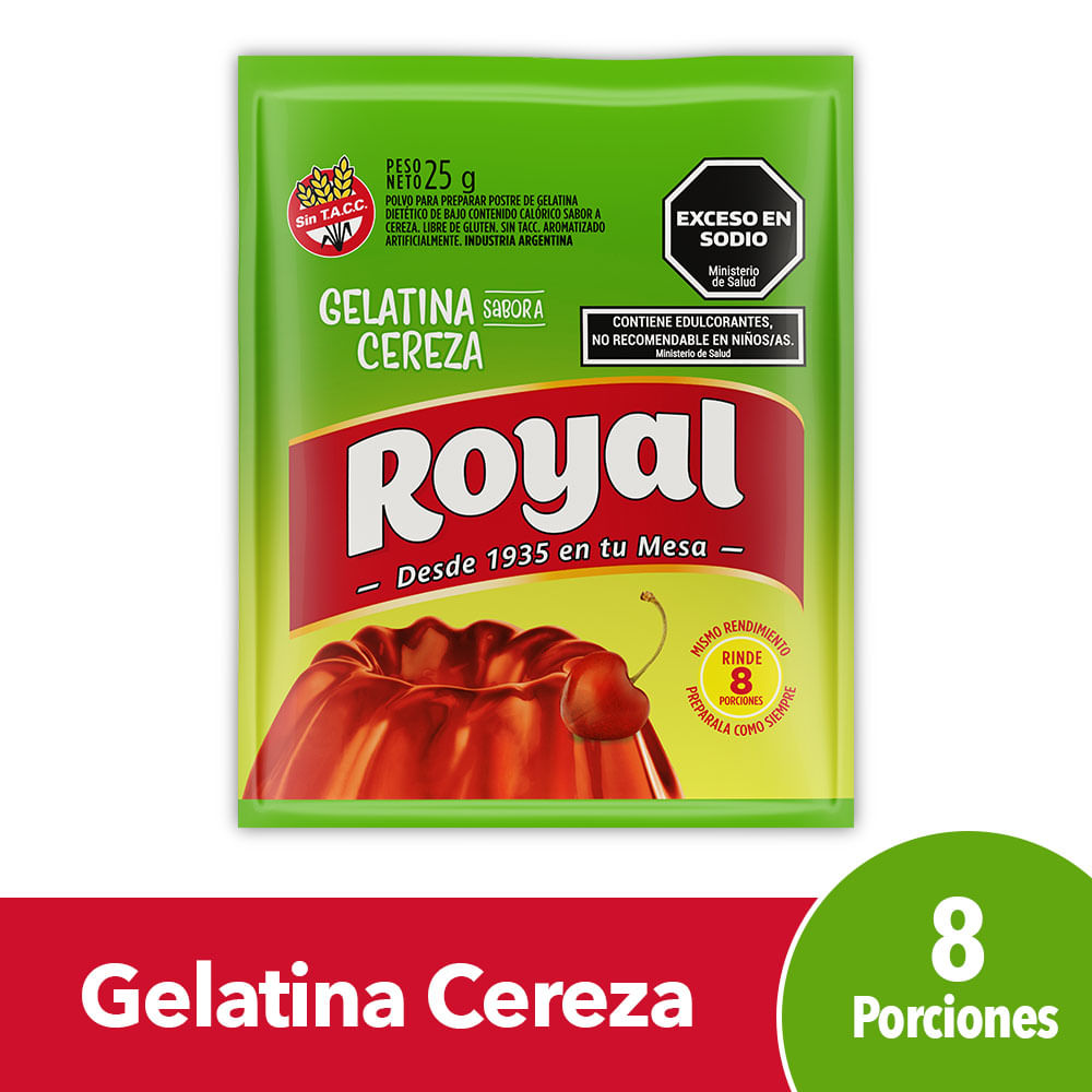 Gelatina Light Cereza Royal 25 grs - Jumbo