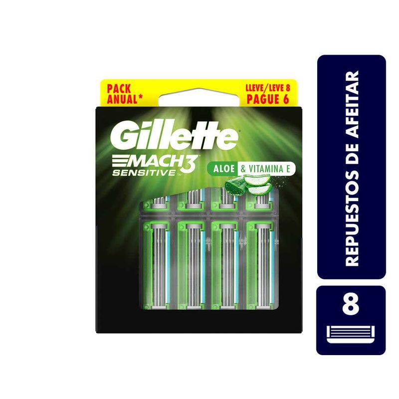 Repuestos-De-Afeitar-Gillette-Mach3-Sensitive-8-Un-13-888746