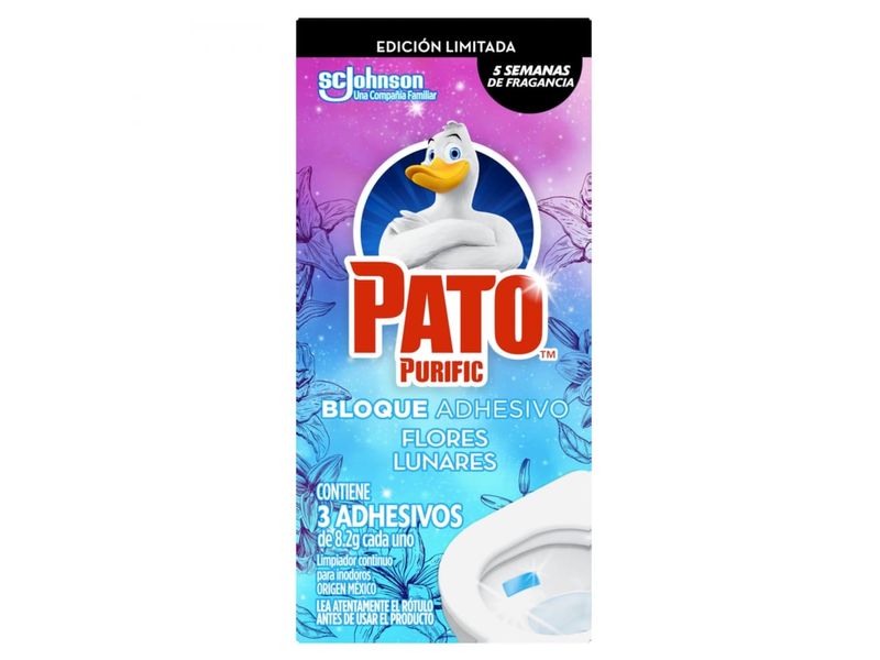 Limpiador Adhesivo Inodoros Pato Flores Lunares 24.60gr - Disco