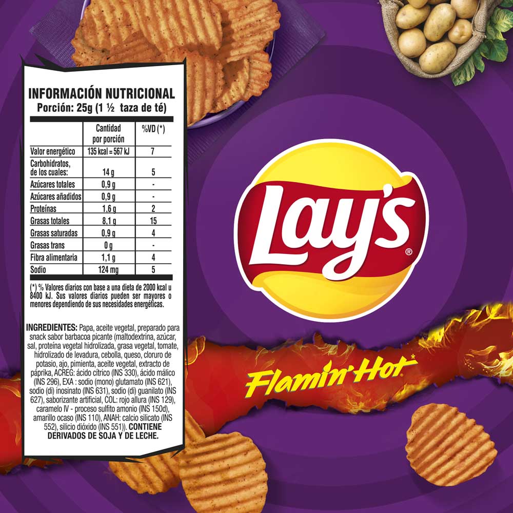 PAPAS FRITAS LAYS ONDAS SABOR A FLAMIN' HOT 70 GR - Vea