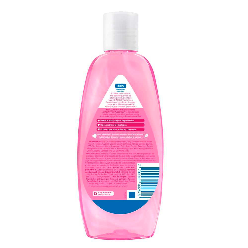 Shampoo Para Niños Johnson's Gotas De Brillo X 400 Ml. Vea