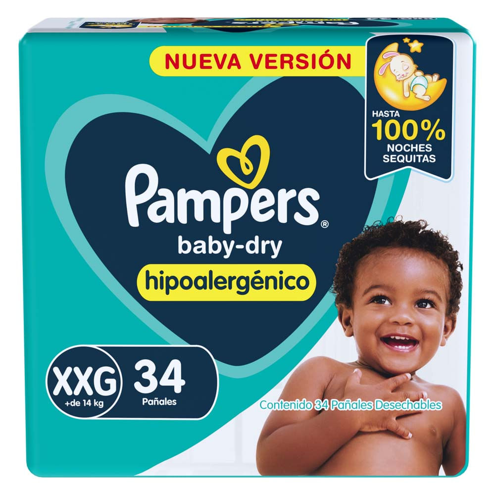 Pañales PAMPERS Babydry Xxg 34u - Jumbo