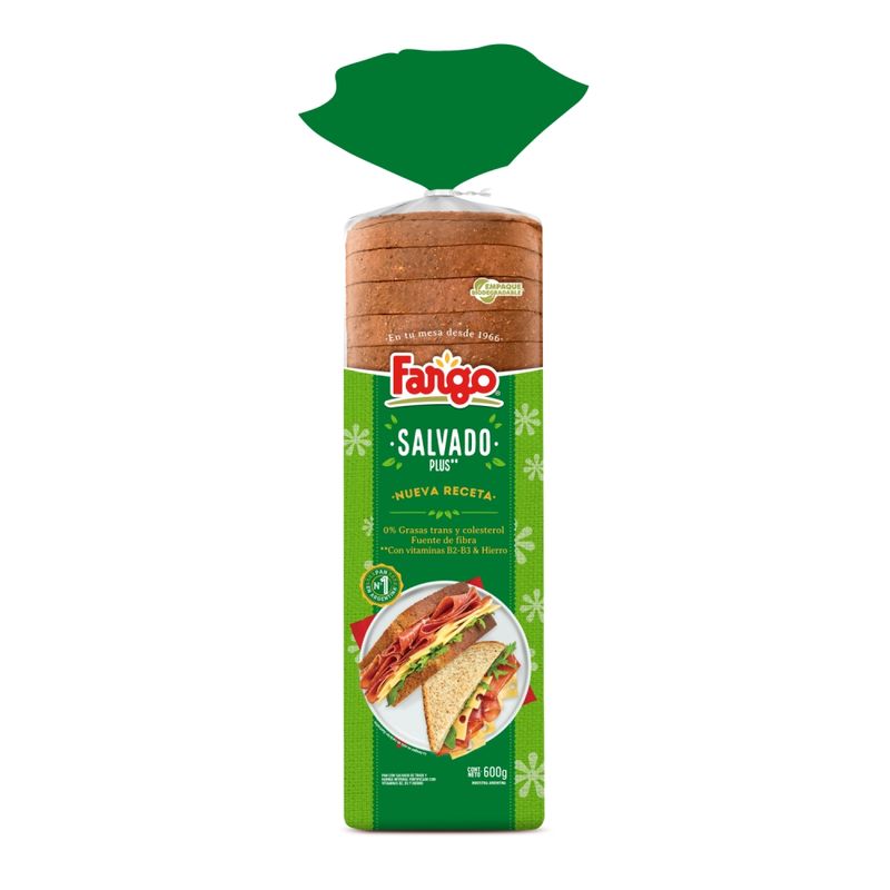 Pan Salvado Plus Fargo 600 Gr - Jumbo