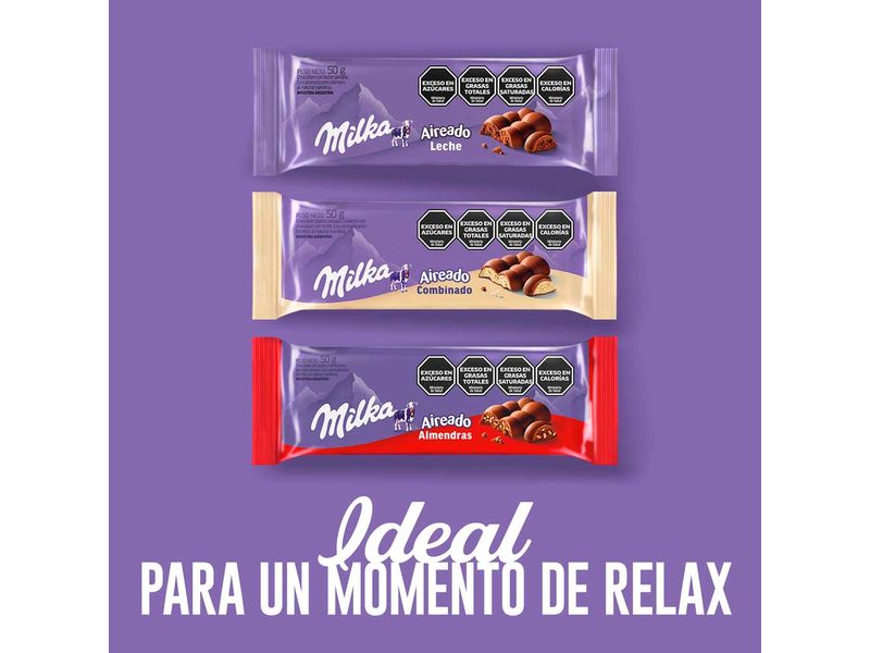 Milka Tableta de Chocolate Blanco Aireado Combinado, 110 g