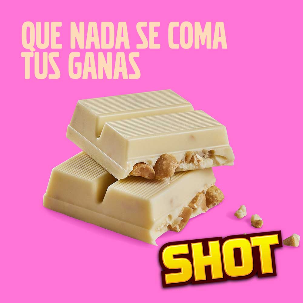 CHOCOLATE SHOT BLANCO CON MANÍ 35 GR - Jumbo