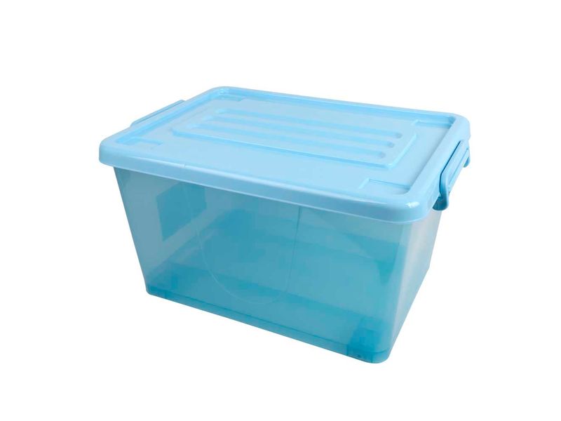 Caja organizadora transparente con ruedas 26 L