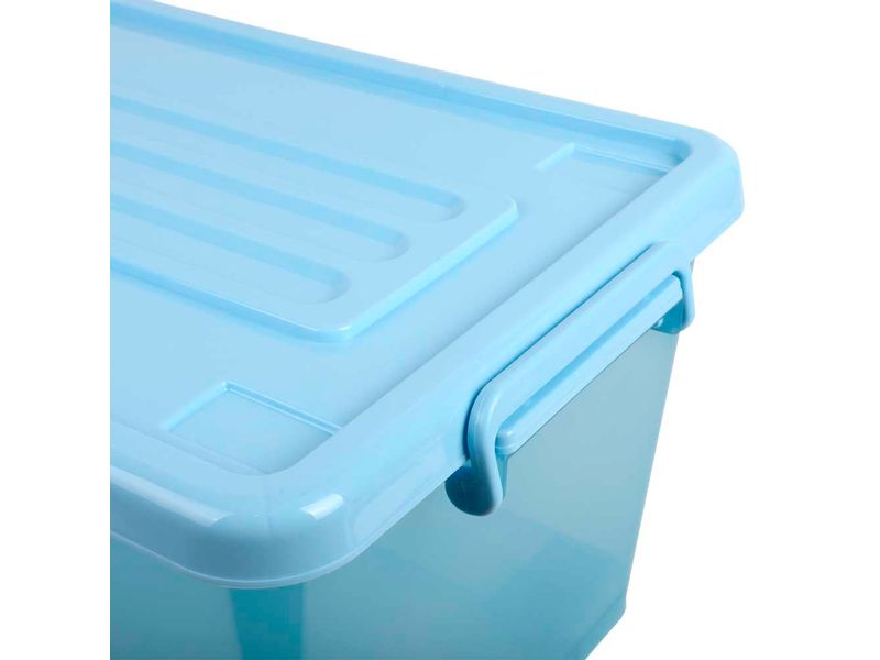 Caja organizadora transparente con ruedas 26 L