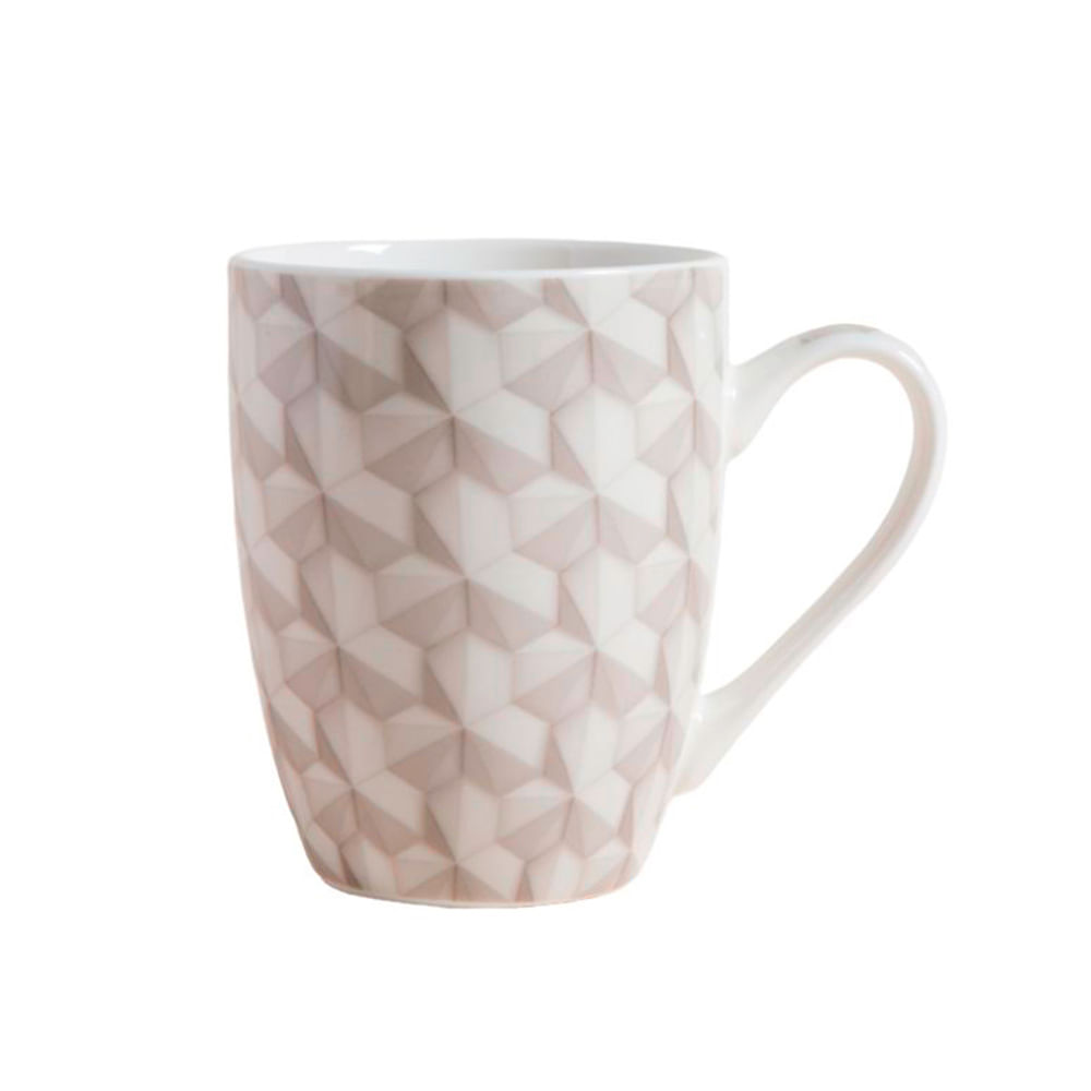 Mug De Porcelana Blanca Con DiseÑo 3d Gris 3 Jumbo 5343