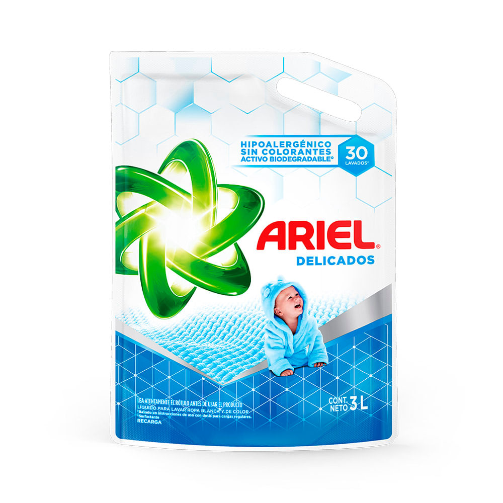 Jabón Líquido Ariel Delicados Doypack 3000 Ml - Jumbo