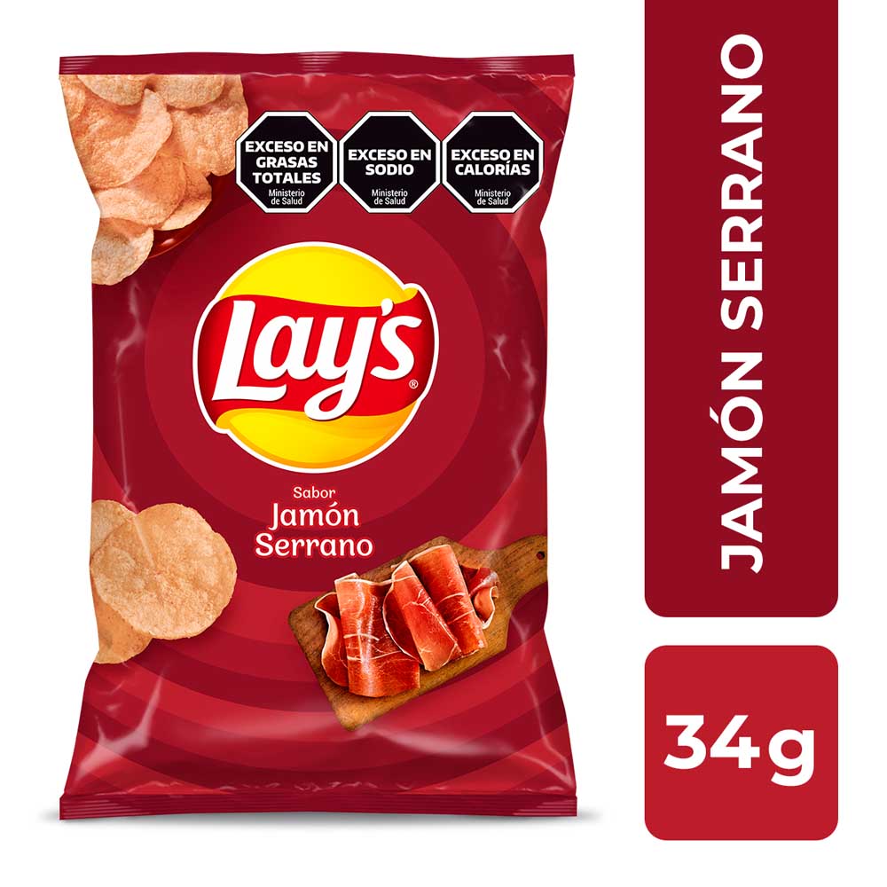 PAPAS FRITAS SABOR A JAMÓN SERRANO LAYS X 34 GR - Jumbo