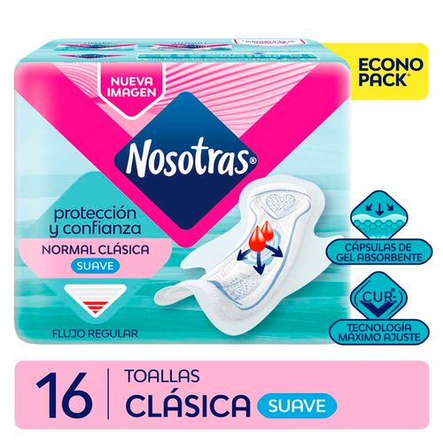 Toalla Nosotras Normal Clásica Curv X 16 U