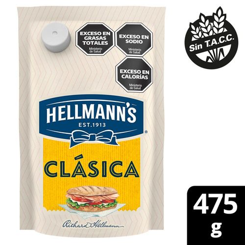 Mayonesa Hellmann's Clásica Sin Tacc Doypack 475 Gr